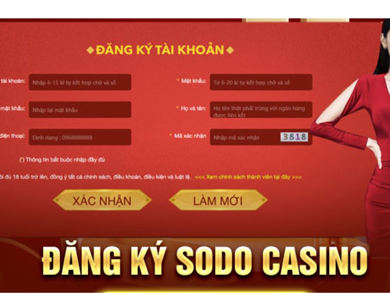 Cách đăng ký Sodo Casino
